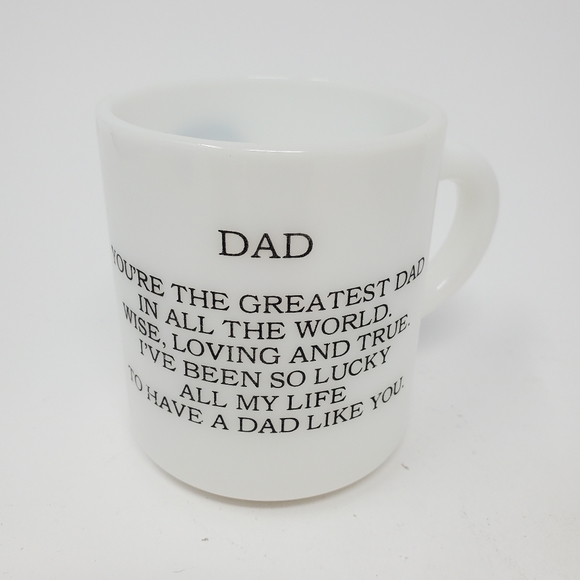 VTG Mom & Dad Milk Glass Mugs, set of 2 - Picture 4 of 5